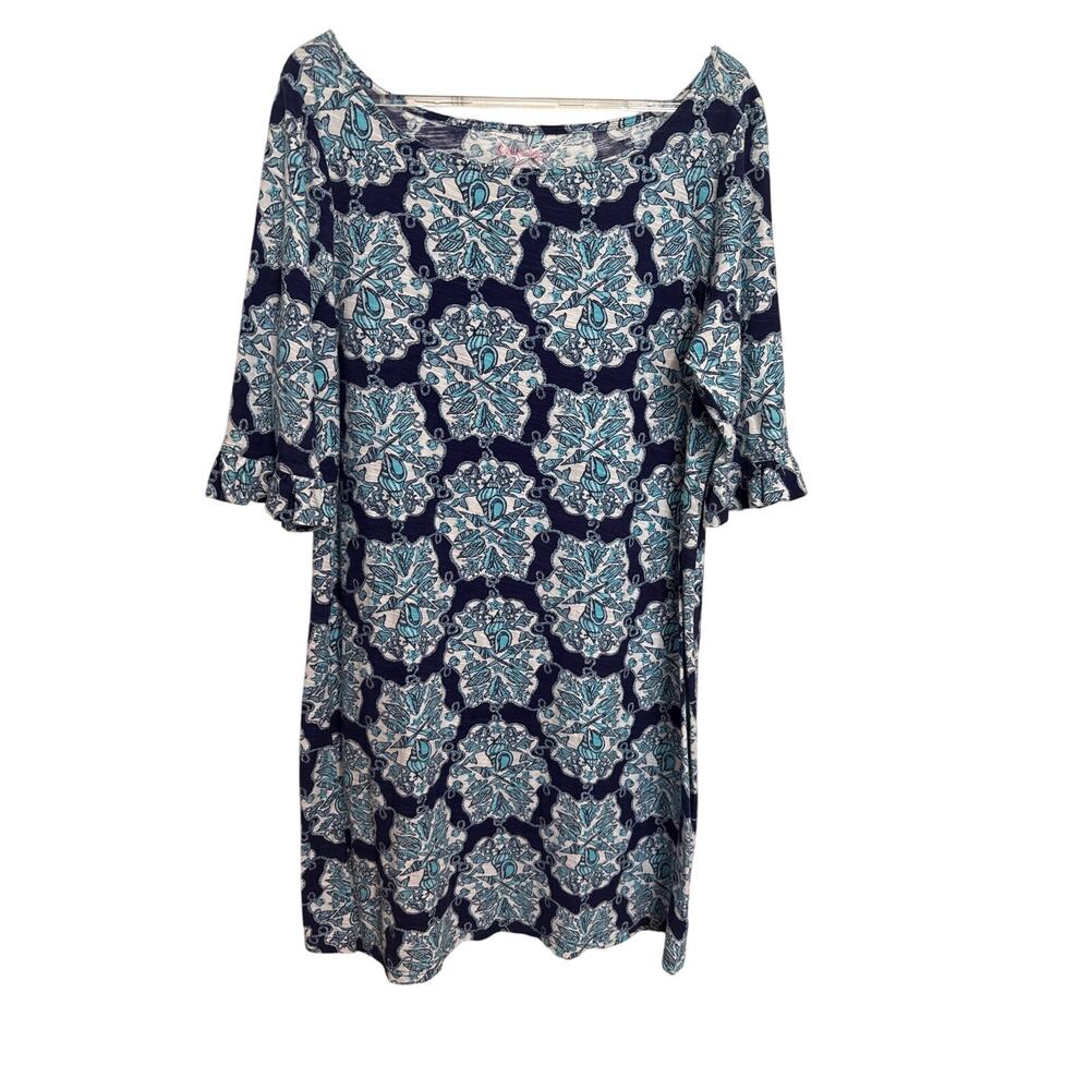 Lilly Pulitzer Blue and Teal Floral-Print Dress